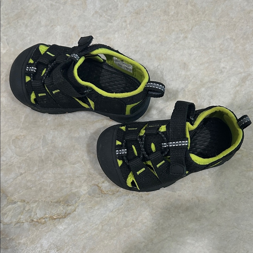 Keen Kids Black and Neon Green Water Sandals
